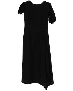 Yohji Yamamoto Backside Slit Flat Dress - Black
