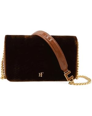 Elisabetta Franchi Logo-Plaque Chain-Link Shoulder Bag - Black