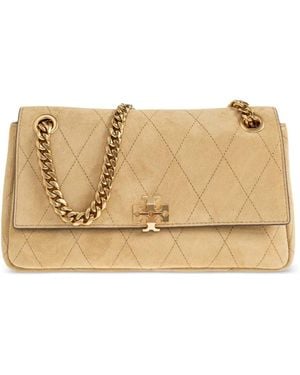 Tory Burch Small Charlie Quilted Shoulder Bag - Natural