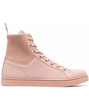 Gianvito Rossi Knit-Panelled High-Top Sneakers - Pink