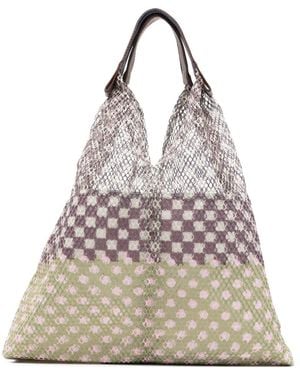 Epice Polka-Dot Geometric-Pattern Tote Bag - Natural