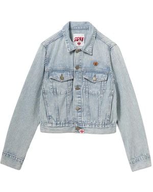 AAPE BY A BATHING AP Logo-Patched Striped Jacket - Blue