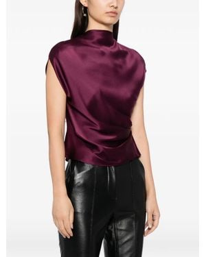 The Sei Draped Blouse - Purple