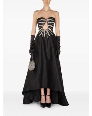 ARAFTU Embellished-Detail Strapless Asymmetric Dress - Black