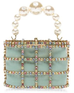 Rosantica Crystal-Embellished Cage Tote Bag - Blue