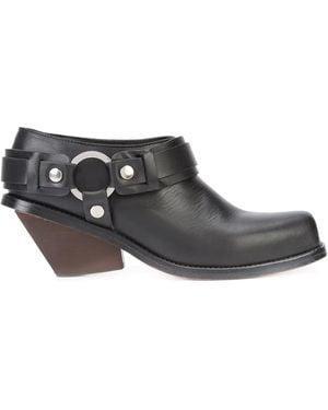 Wanda Nylon Ring-Embellished Chunky-Heel Boots - Gray