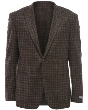 Corneliani Blazer A Cuadros - Negro