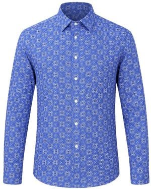 Peninsula Bolgheri Geometric-Print Shirt - Blue