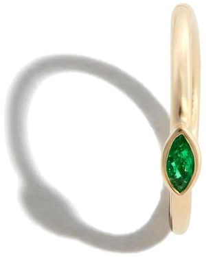 Jacquie Aiche Marquise エメラルド シングルピアス 14kイエローゴールド - ホワイト