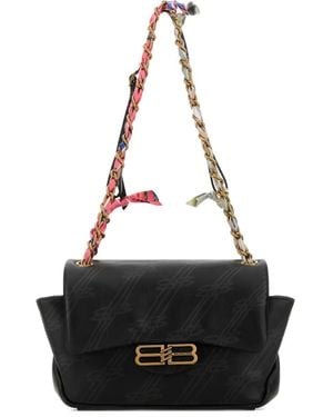 Balenciaga レザーショルダーバッグ - ブラック