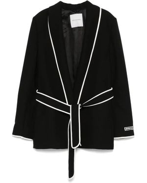 ERMANNO FIRENZE Contrast-Trim Blazer - Black
