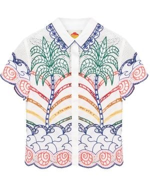 FARM Rio Camisa Richlieu con estampado tropical - Gris