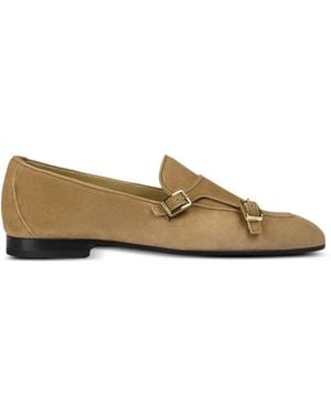 Doucal's Teddy Suede Double-Buckle Loafers - Multicolour