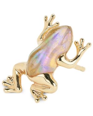 Bibi Van Der Velden Mini Frog Stud Opal And Quartz Earring - Metallic
