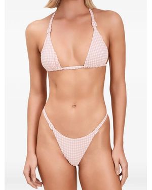 Devon Windsor Jodi Gingham-Check Bikini Bottoms - Pink