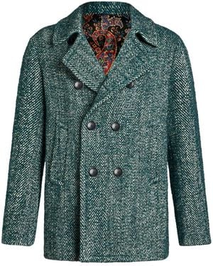 Etro Double-Breasted Peacoat - Green