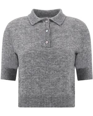 Paul & Shark Short-Sleeve Knit Polo Shirt - Grey