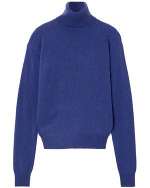 Saint Laurent Turtleneck Jumper - Blue