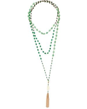 Rosantica Collana Con Perline E Nappa - Verde