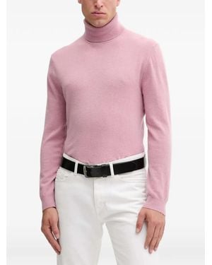Benetton Roll-Neck Knitted Sweater - Pink
