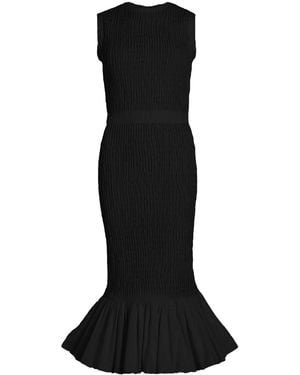 Patou Smocked Midi Dress - Black