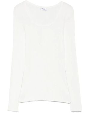 Akris Punto Ribbed V-Neck Sweat - White