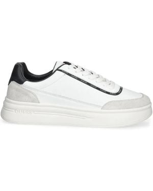 Guess Logo-Trim Low-Top Trainers - White
