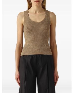 Twinset Metallic-Effect Ribbed-Knit Top - Multicolour