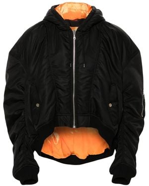 LỰU ĐẠN Distorted Ma1 Hooded Jacket - Black