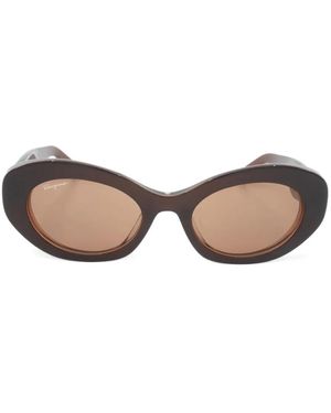 Ferragamo Eyewear Oval-Frame Sunglasses - Natural