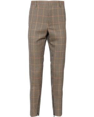 Lanvin Pantaloni Affusolati A Quadri - Grigio