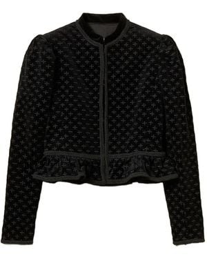 Twinset Embroidered Velvet Jacket - Black