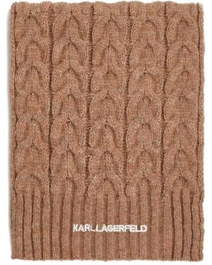 Karl Lagerfeld ロゴ スカーフ - ブラウン