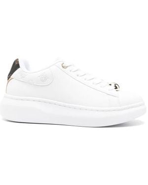 Guess Logo-Embossed Platform Sneakers - White