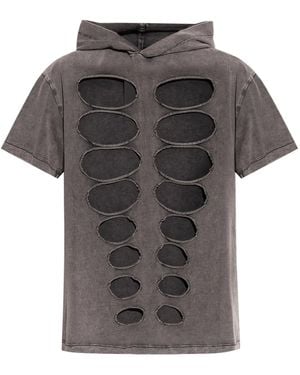 AVAVAV Distressed Hooded T-Shirt - Grey