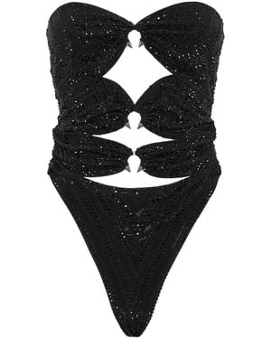 Philipp Plein Crystal-Embellished Swimsuit - Black