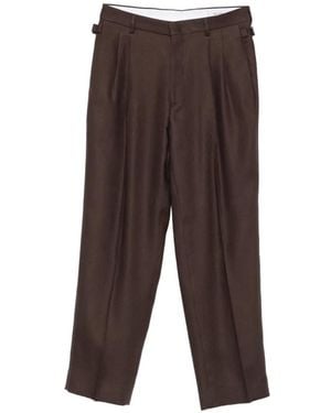 BE ABLE Pleated Side-Adjuster Trousers - Brown
