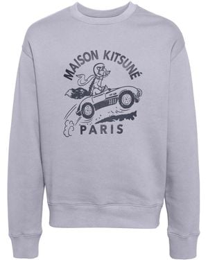 Maison Kitsuné Racing Fox Cotton Sweatshirt - Grey