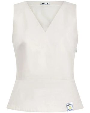 Bally V-Neck Sleeveless Top - White