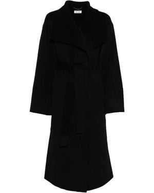 Soft Goat Belted Coat - Black