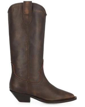 Via Roma 15 Bottes Tex New Semplice À Bout Pointu D'Inspiration Western - Brown