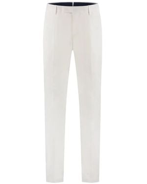 PT Torino Pressed-Crease Tailored Trousers - White