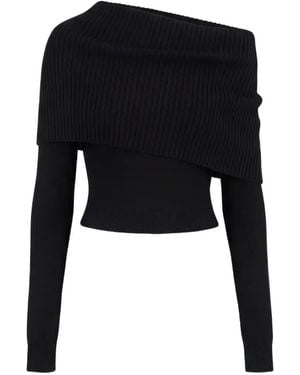 Monse Rückenfreier Pullover Mit Klappe - Schwarz