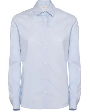 Mazzarelli Cotton Long-Sleeve Shirt - Blue