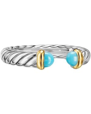David Yurman Sterling And 14K Petite Cable Ring - White