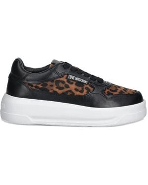 Love Moschino Leopard-Print Trainers - Black