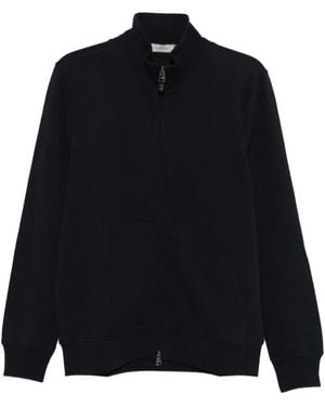 Canali Zip-Up Cotton Sweatshirt - Black