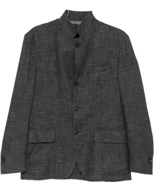 Corneliani Veste Boutonnée À Col Montant - Grey