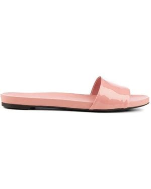 Prada Patent-Finish Slip-On Sandals - Pink
