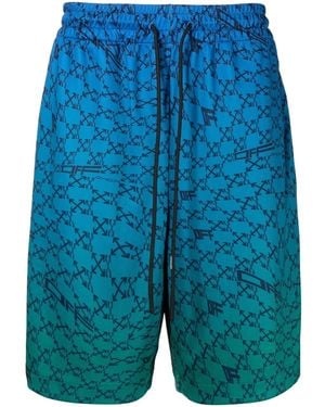 Off-White c/o Virgil Abloh Logo-Print Drawstring Shorts - Blue